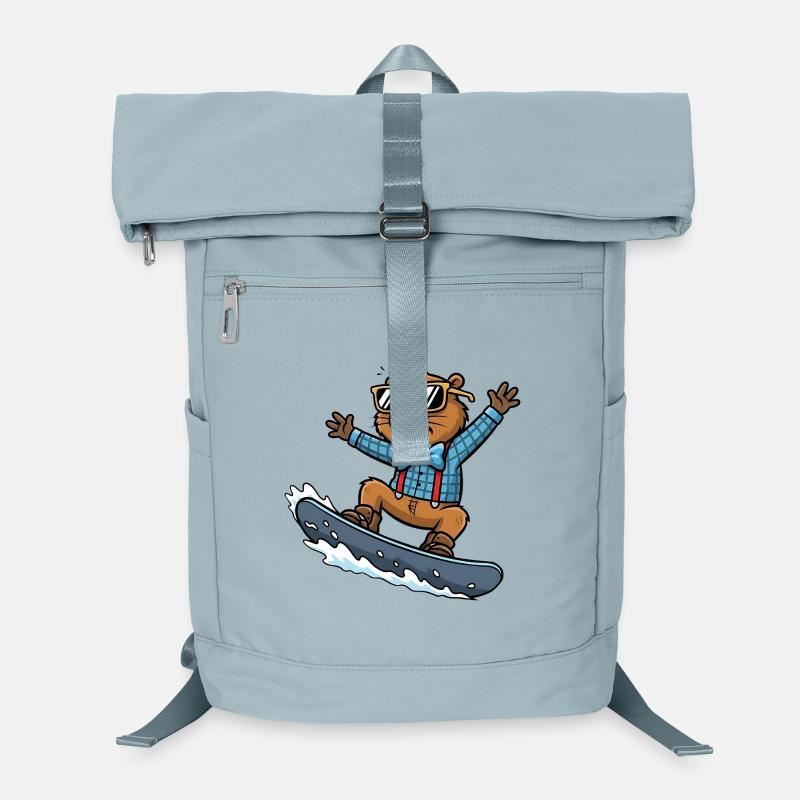 Lunettes de soleil Cool Snowboard Beaver Comic Sac à dos ordinateur