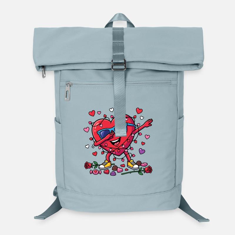 Lustiges dabbendes Herz zum Valentinstag Laptop-Rucksack 