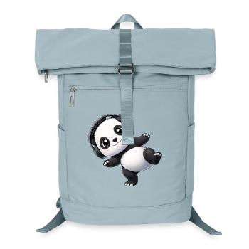 Cute panda with headphones dancing music techno - Laptop Backpack - ice blue - Front