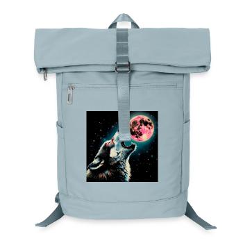Wolf howls at the Full Moon - Laptop Backpack - ice blue - Front