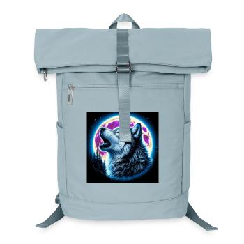 Wolf heult zum Vollmond - Laptop-Rucksack  - Eisblau - Vorne