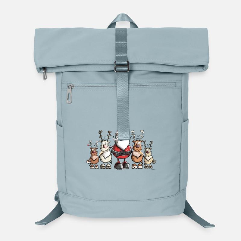 Père Noël avec des rennes Sac à dos ordinateur