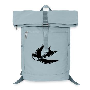 Swallow – Elegant bird in flight as a silhouette - Laptop Backpack - ice blue - Front