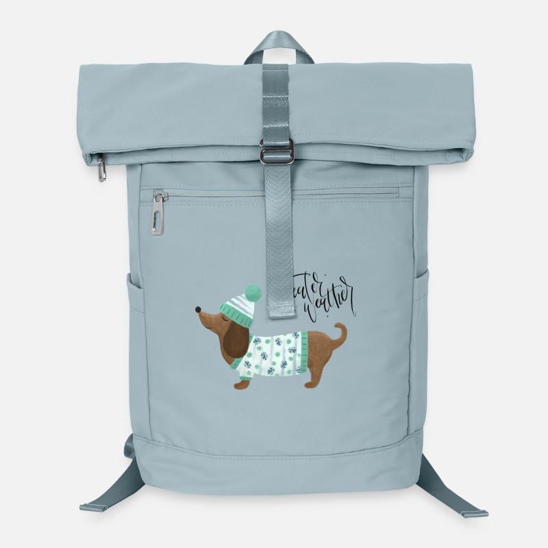Dackel mit Pullover und Mütze - Sweater Weather Laptop-Rucksack 