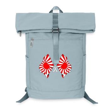 Gekreuzte Flaggen der aufgehenden Sonne - Laptop-Rucksack  - Eisblau - Vorne