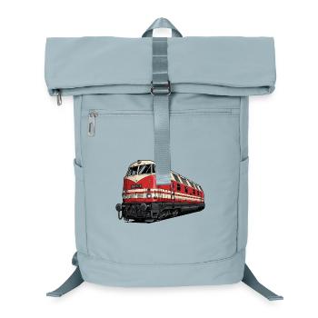 Rote Vintage Lokomotive Illustration BR 118 - Laptop-Rucksack  - Eisblau - Vorne