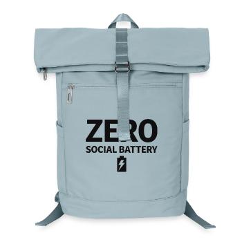  Zero Social Battery Akku Leer Introvertiert - Laptop-Rucksack  - Eisblau - Vorne