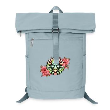 Mysterious colorful creature with flowers. - Laptop Backpack - ice blue - Front
