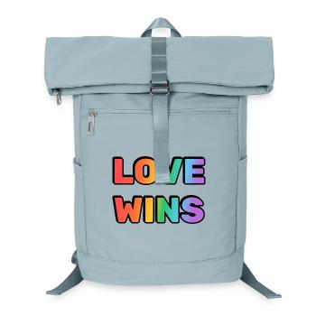 Love Wins Rainbow Gradient Text LGBT - Laptop Backpack - ice blue - Front