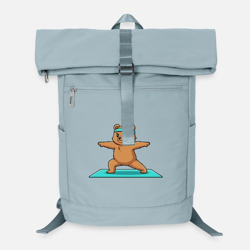 Yoga Bear faisant la posture du guerrier Sac à dos ordinateur
