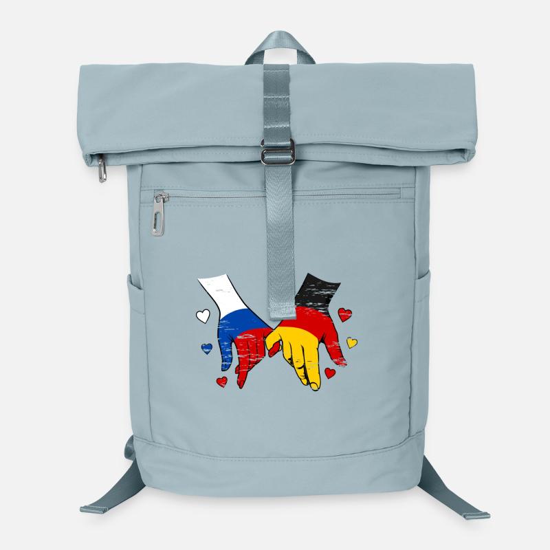 Drapeau russe-allemand se tenant la main Sac à dos ordinateur