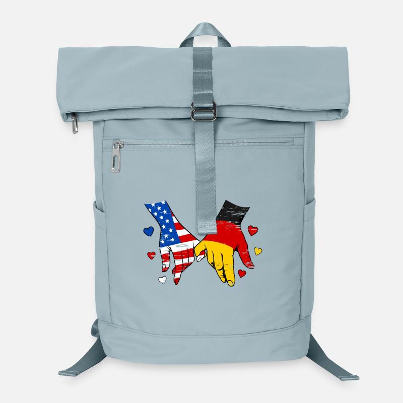 Drapeaux américains-allemands Tenue de main utilisée Sac à dos ordinateur