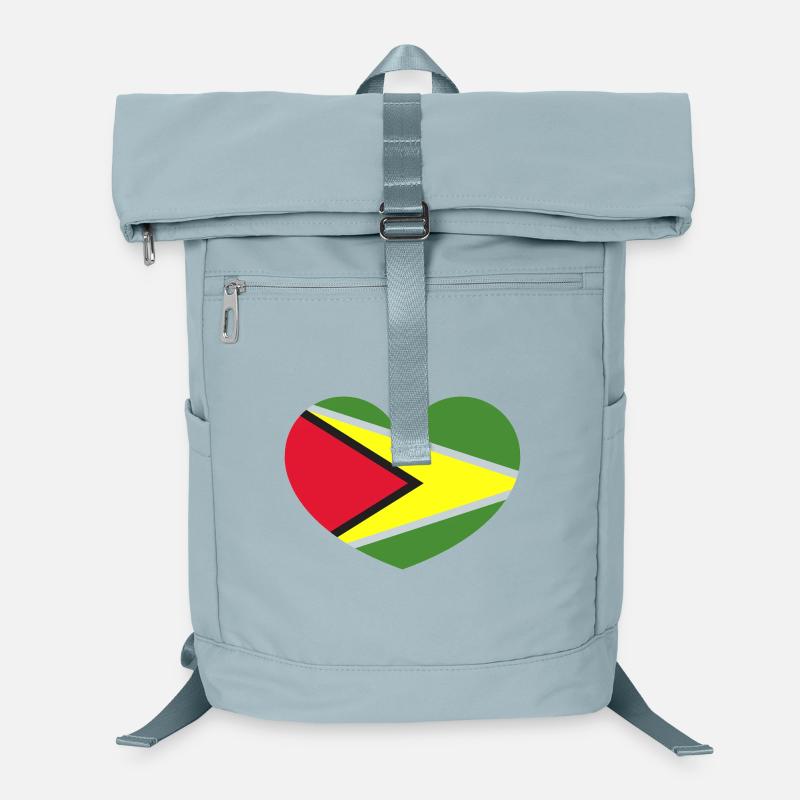 Drapeau du cœur du Guyana Sac à dos ordinateur