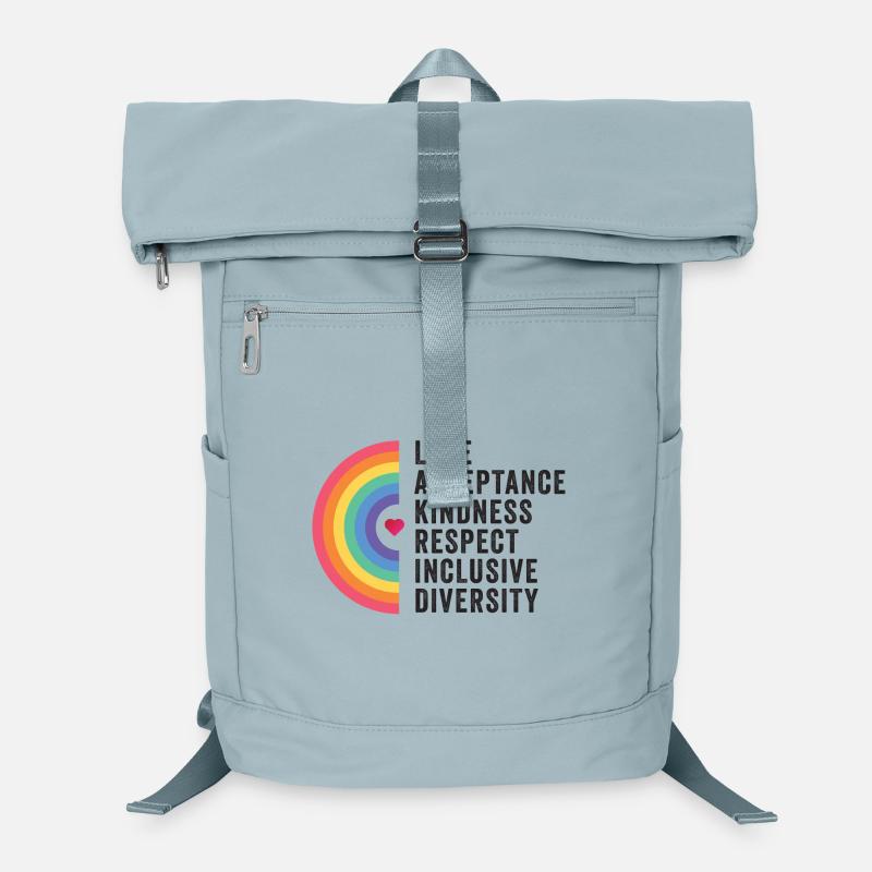 Mois de la fierté LGBT - Amour. Acceptation. Bonté. Sac à dos ordinateur