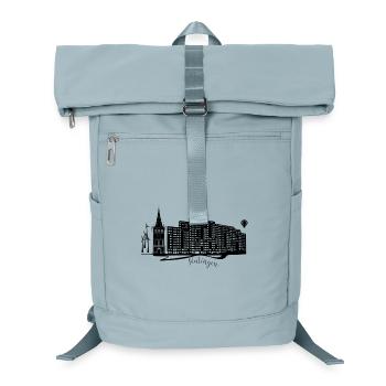 Abstract Ratingen skyline on dark background - Laptop Backpack - ice blue - Front