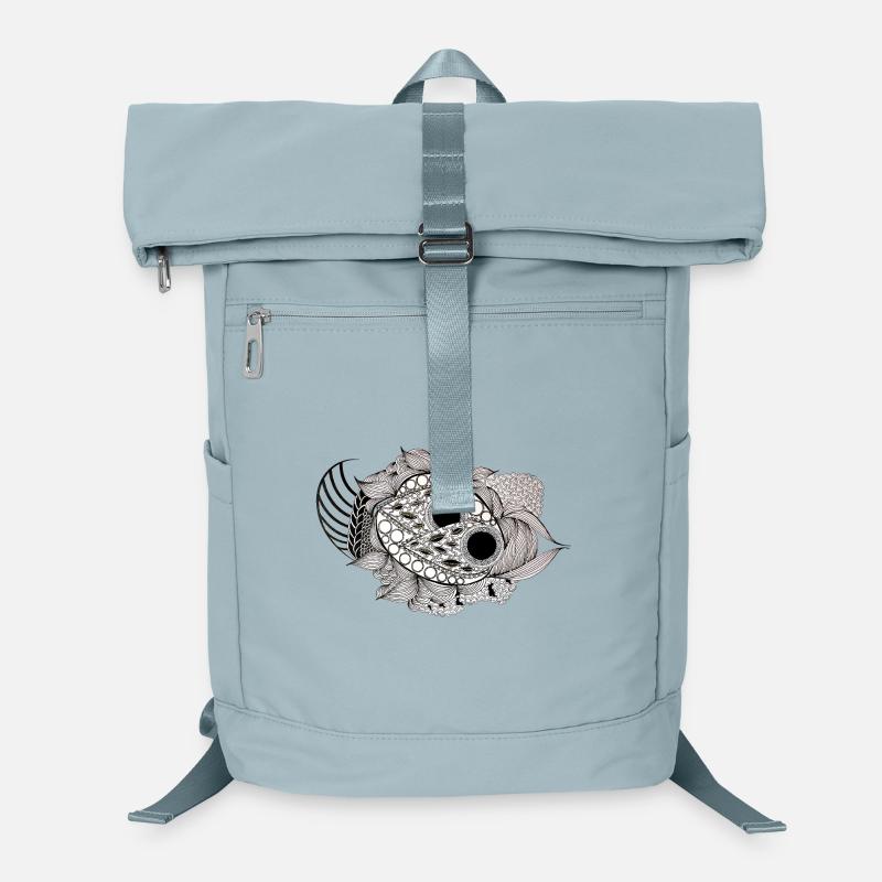 Schwarzweiß Mandala Fisch Muster Laptop-Rucksack 