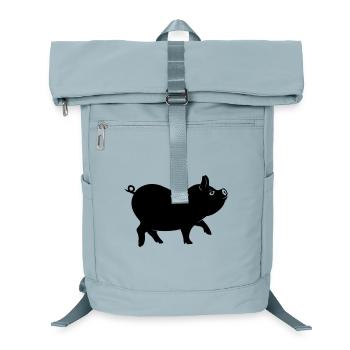 Schweineschattenfigur mit lockigem Schwanz - Laptop-Rucksack  - Eisblau - Vorne