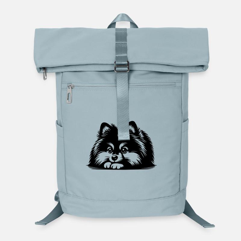 Zwergspitz Kopf mit Pfoten Laptop-Rucksack 