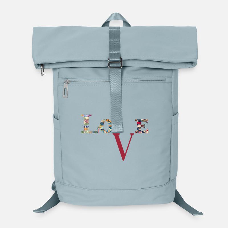 J’adore la typographie patchwork Sac à dos ordinateur