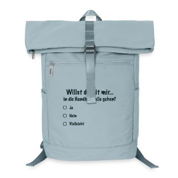 Handballdate Spruch Einladung (Schwarz) - Laptop-Rucksack  - Eisblau - Vorne