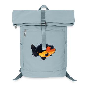 Poisson rouge de haute qualité Ranchu Orange Noir - Sac à dos ordinateur - bleu glacier - Devant