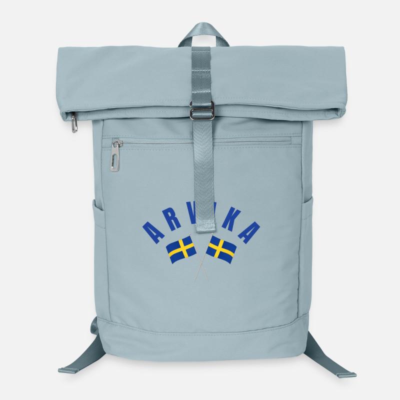 Arvika-Two Swedish Flags Emblem Laptop Backpack