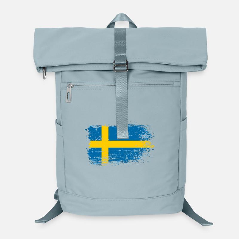 Distressed Swedish Flag Brush Laptop Backpack