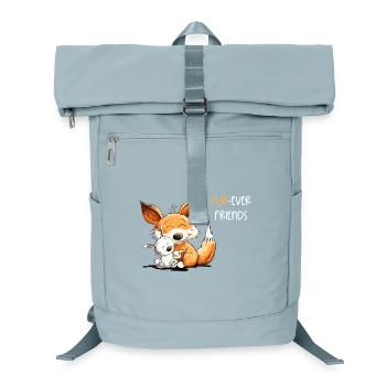 Fuchs Mit Hase Freundschaft Spruch - Laptop-Rucksack  - Eisblau - Vorne