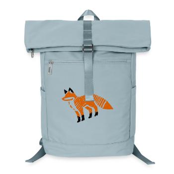 Rustikaler Fuchs im Stempel-Look - Laptop-Rucksack  - Eisblau - Vorne