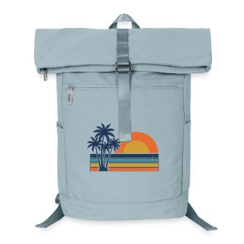 Retro Sunset Palm Trees Summer Beach - Laptop Backpack - ice blue - Front