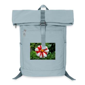 Dahlie weiß rot Blüte ,Blume - Laptop-Rucksack  - Eisblau - Vorne