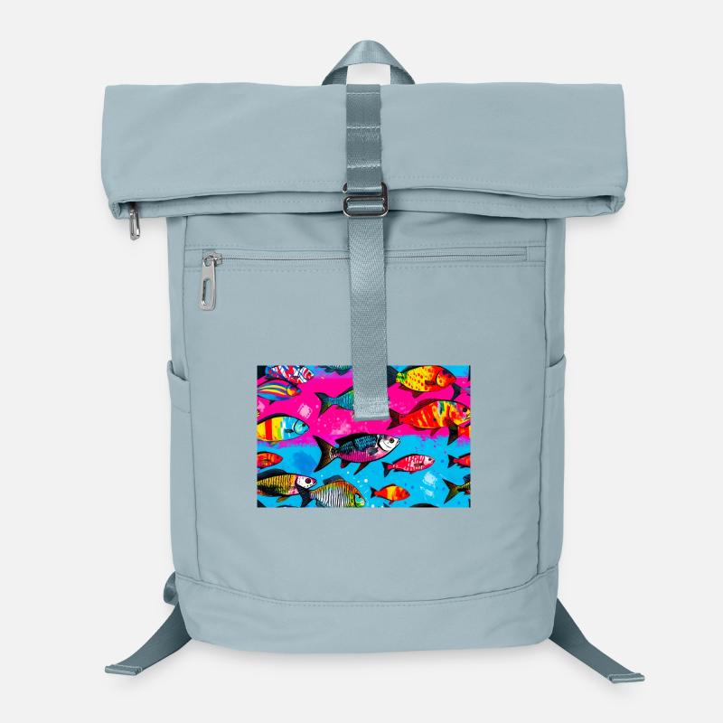 Colorful Fish on Bright Backgrounds - Laptop Backpack - ice blue
