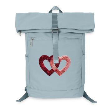 Zwei Valentinstagsherzen bestickten Look (gedruckt) - Laptop-Rucksack  - Eisblau - Vorne