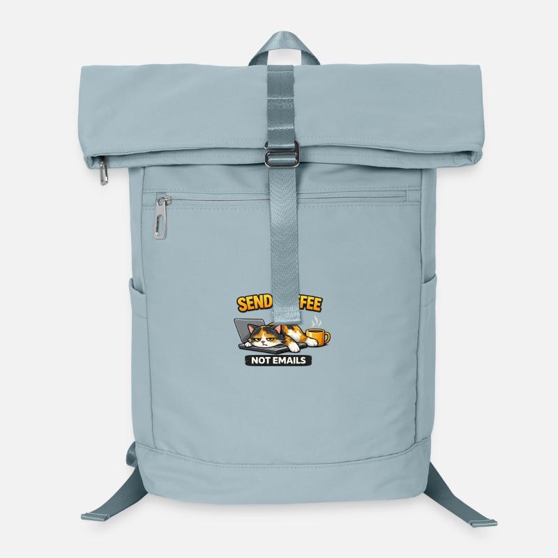 Envoyez du café, pas des e-mails à Chat – Chemise de travail drôle Sac à dos ordinateur