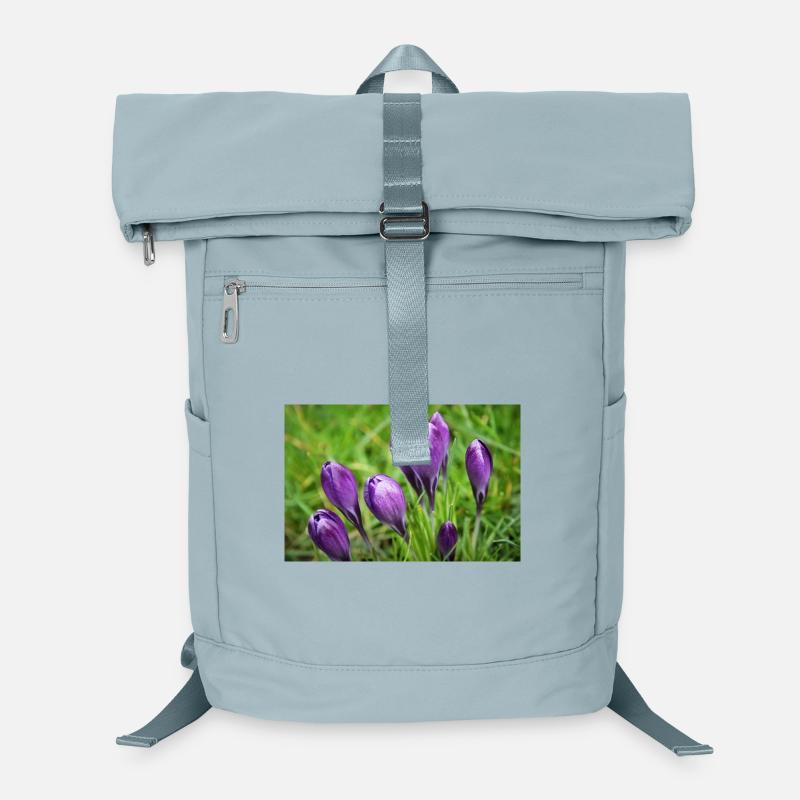 Purple Crocus Cluster in Spring Garden Laptop Backpack