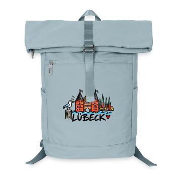 Lübeck - Hansestadt Lübeck - Ostseeküste - Laptop-Rucksack  - Eisblau - Vorne