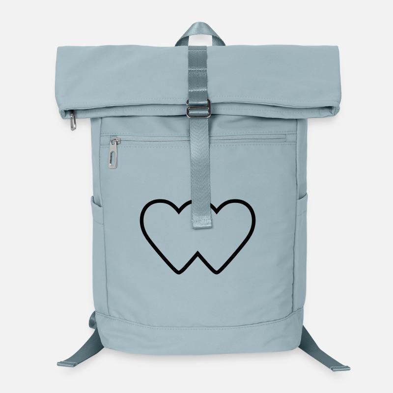 Coeur Double Connectivité Icon Contour Sac à dos ordinateur