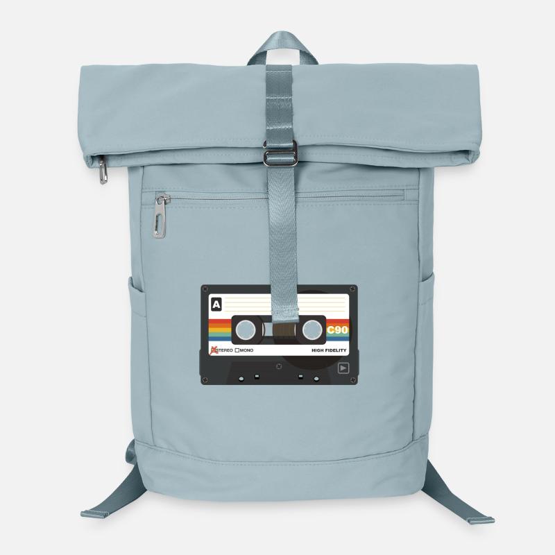 Retro Cassette Regenbogenstreifen Laptop-Rucksack 