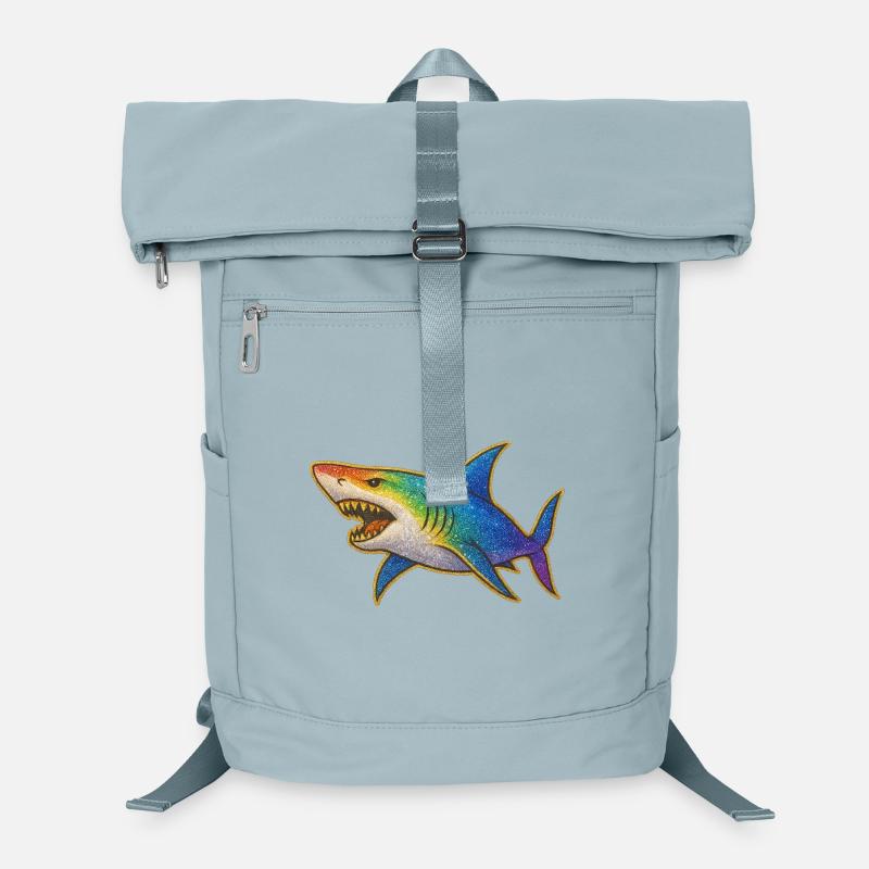 Regenbogen Glitzerhai Motiv Laptop-Rucksack 