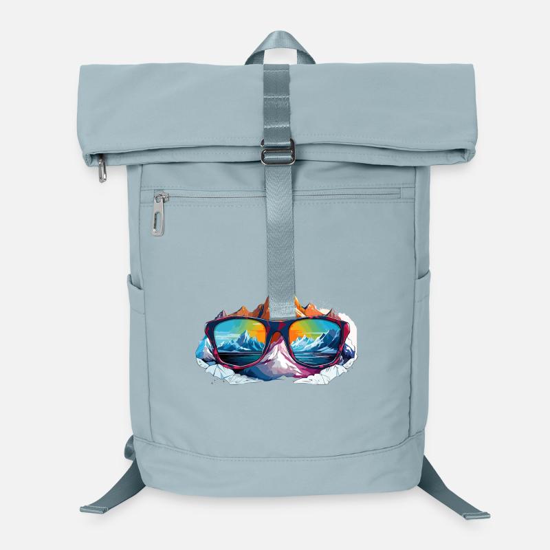 Mountain panorama in sunglasses Laptop Backpack