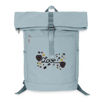 Des cœurs de réglisse noire roulés comme un escargot. - Sac à dos ordinateur - bleu glacier - Devant