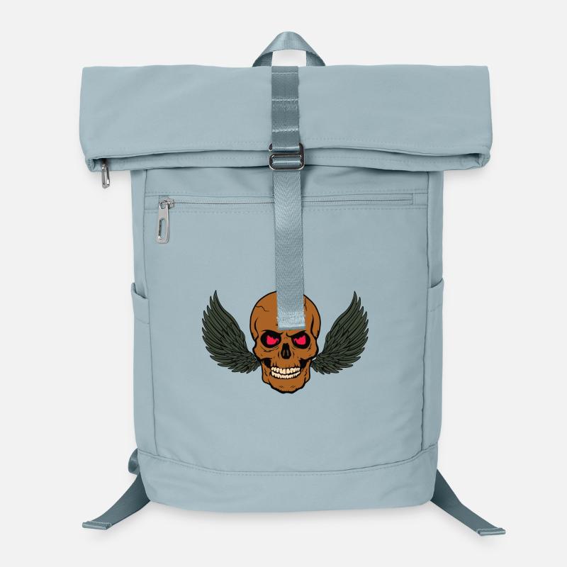 Skeletal skull with wings. Laptop Backpack