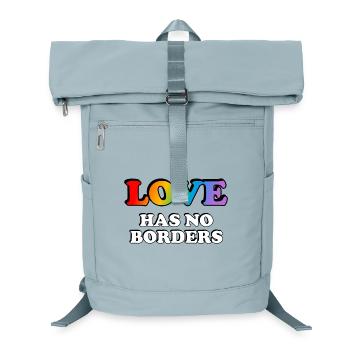 Rainbow LGBT Love No Borders T-Shirt Design - Laptop Backpack - ice blue - Front