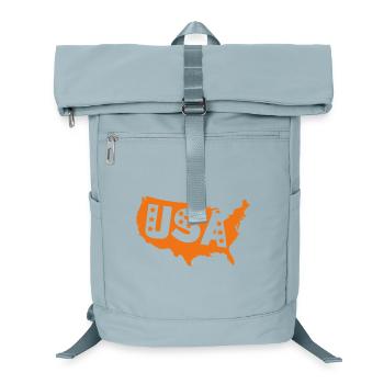 Carte orange des États-Unis avec étoiles - Sac à dos ordinateur - bleu glacier - Devant
