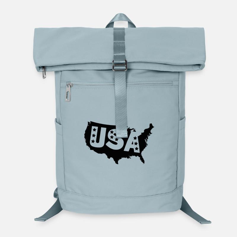 Silhouette des États-Unis avec motif de drapeau étoilé Sac à dos ordinateur