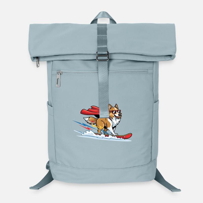 Superheld Corgi Mit Cape Auf Surfbrett Laptop-Rucksack 