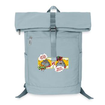 Vogelwitz: Fäkal-Showdown Cartoon - Laptop-Rucksack  - Eisblau - Vorne