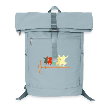 Lutteur de sumo battement de cœur Art martial rétro japonais - Sac à dos ordinateur - bleu glacier - Devant