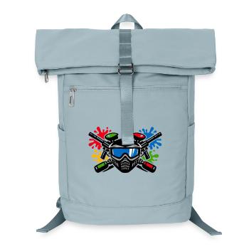 Graffiti helmet with paint splash - Laptop Backpack - ice blue - Front