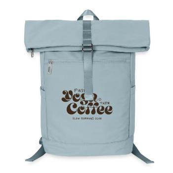 Yoga zuerst, Kaffee danach - Laptop-Rucksack  - Eisblau - Vorne